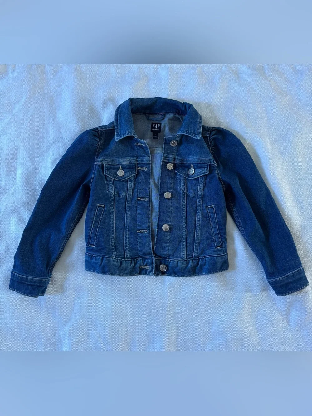 GAP puff sleeve Dark Blue Denim Jean Jacket